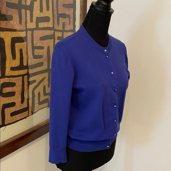 Vintage J. Crew Royal Blue Button-Up Cardigan - Picture 2 of 6